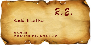 Radó Etelka névjegykártya